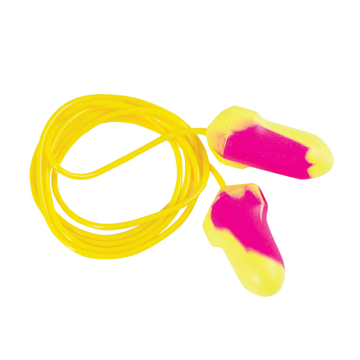 Picture of Force360 T-Shaped Corded Disposable Earplug Class 5, 27dB (100pr Per Box) Yellow Pink Size One